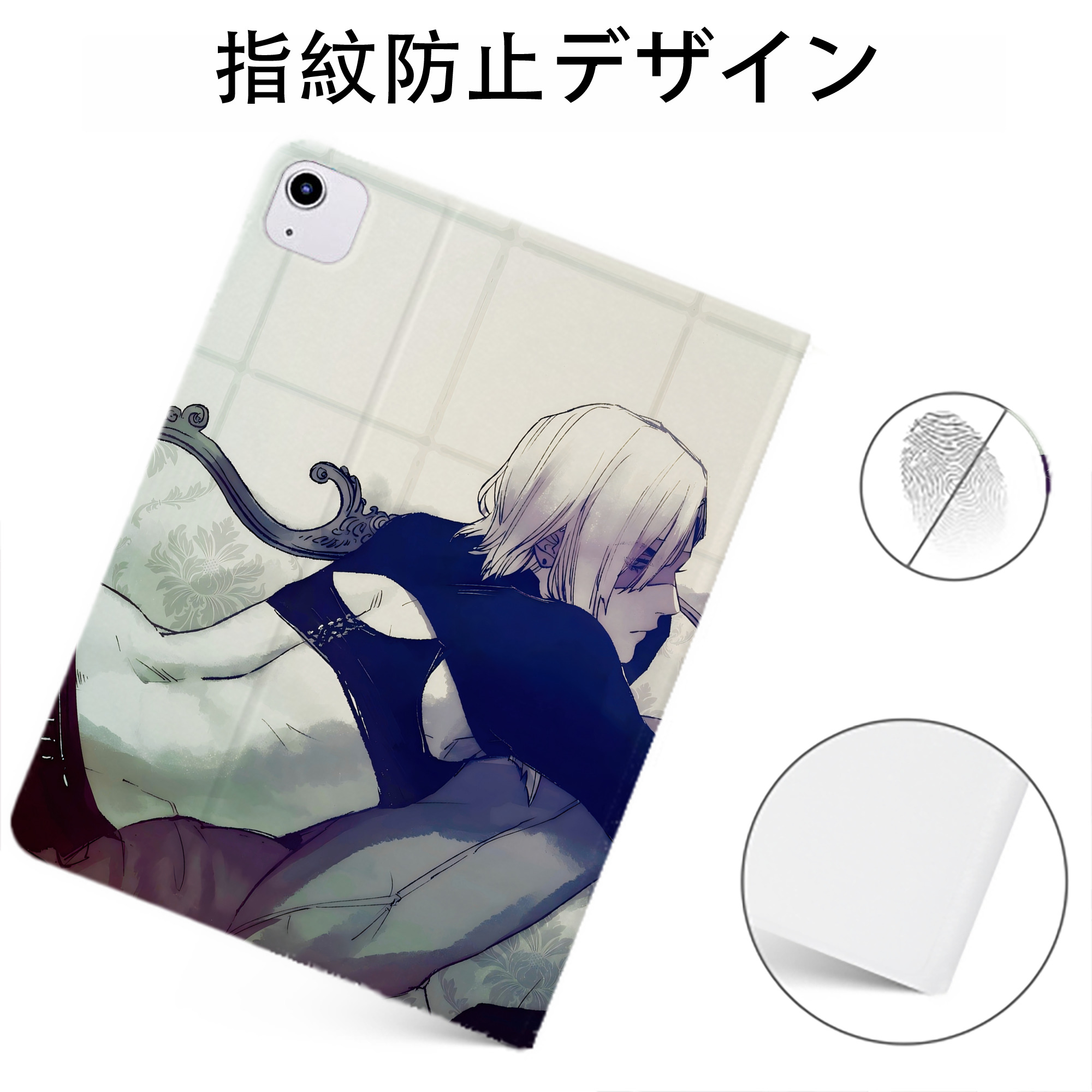 （画像用） ジョジョの奇妙な冒険 JoJo's Bizarre Adventure IPadケース ペンホルダー付き ブックスタイルデザイン